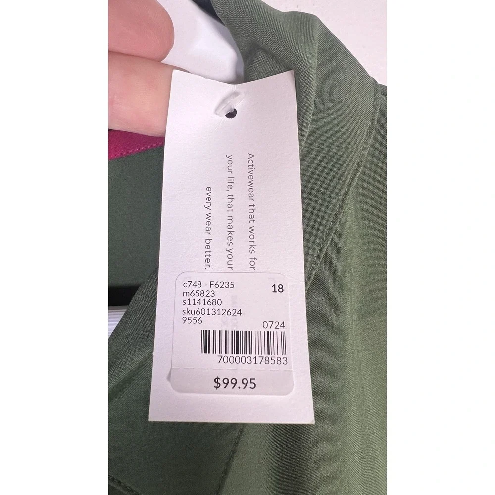 LIVI By Lane Bryant Plus Size 18 Green Stretch‎ Woven Zip-Up Sleeveless Jumpsuit - Picture 9 of 13